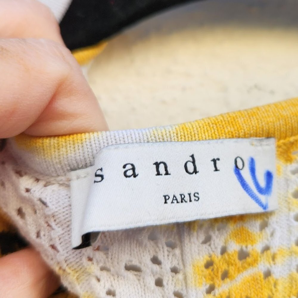 SANDRO Julie Stripe Pointelle Knit Tank Dress - Picture 5 of 8